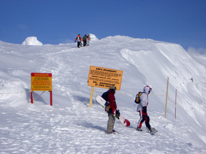 Getting psyched to drop in, Big White photo