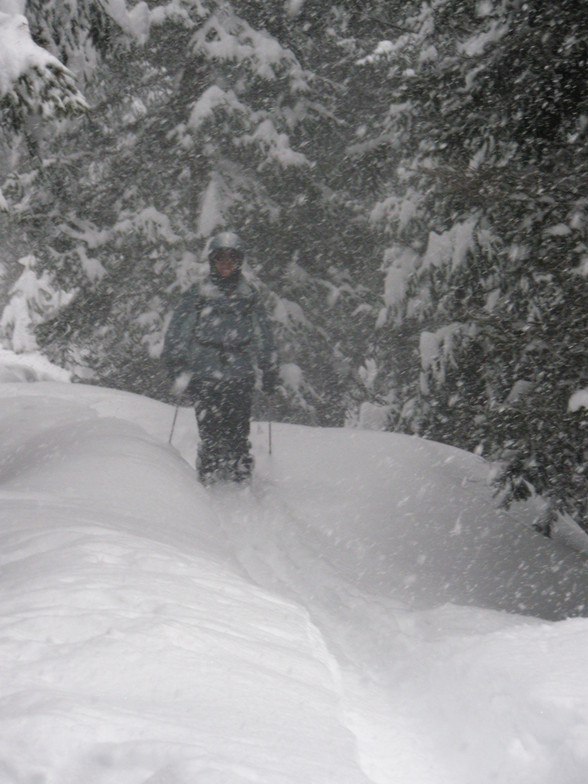 Caroline on the way home from Parsenn over BÃ¼schalp, Davos