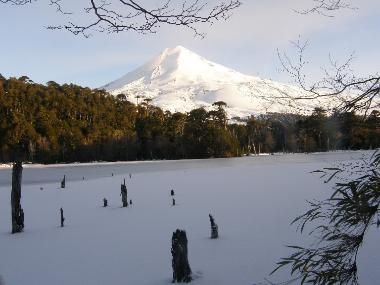 Volcan Llaima y Laguna Captren, Parque Nacional Conguillio., Corralco