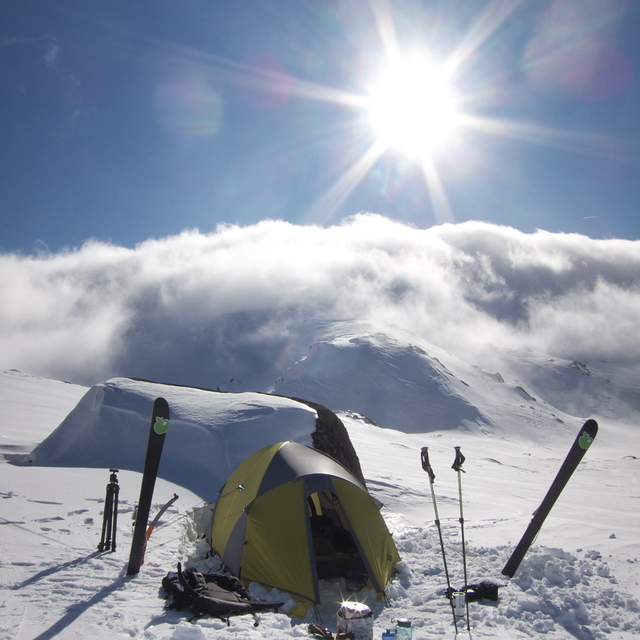 Camp at Blue Lake, Kosciuszko National Park, Australia, Charlotte Pass