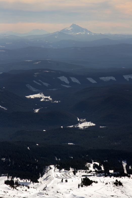 skiing down to Timberline