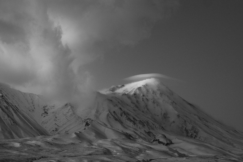 Mount Damavand from Nandal village, Shemshak