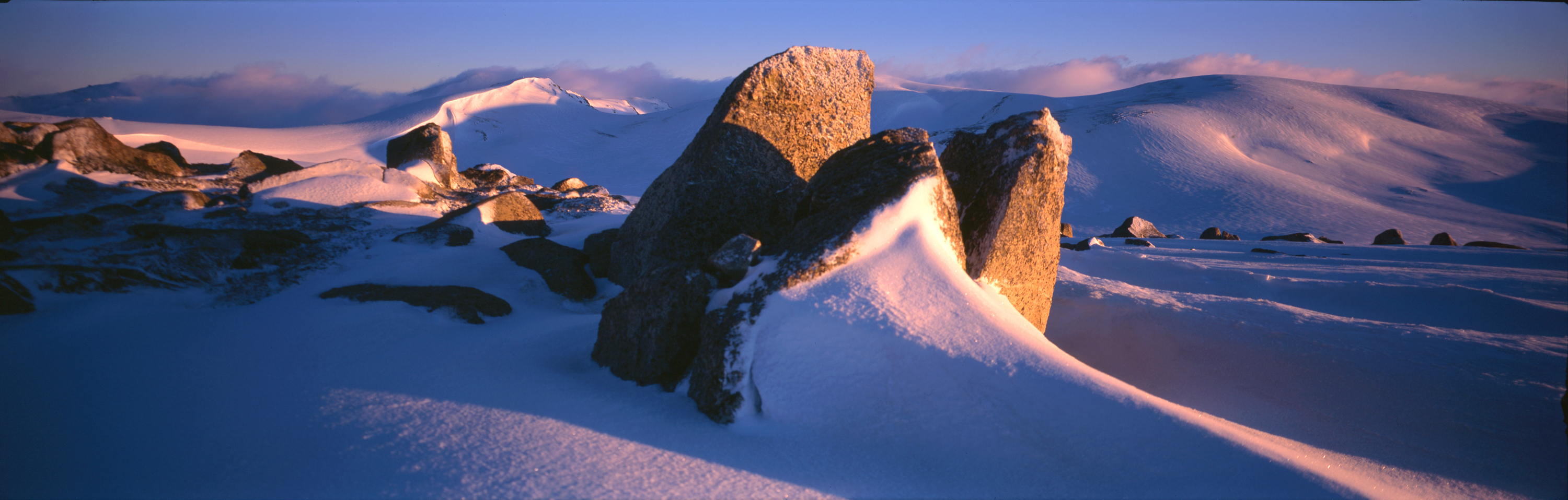 Dawn on the Kosciusko Main Range, Snowy Mountains, Australia, Thredbo