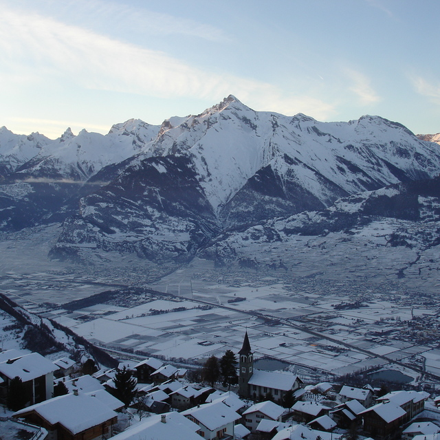 View from our balcony., Veysonnaz-Printse