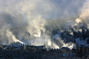 Snow making on Le Sauze ski resort, Sauze Super-Sauze photo