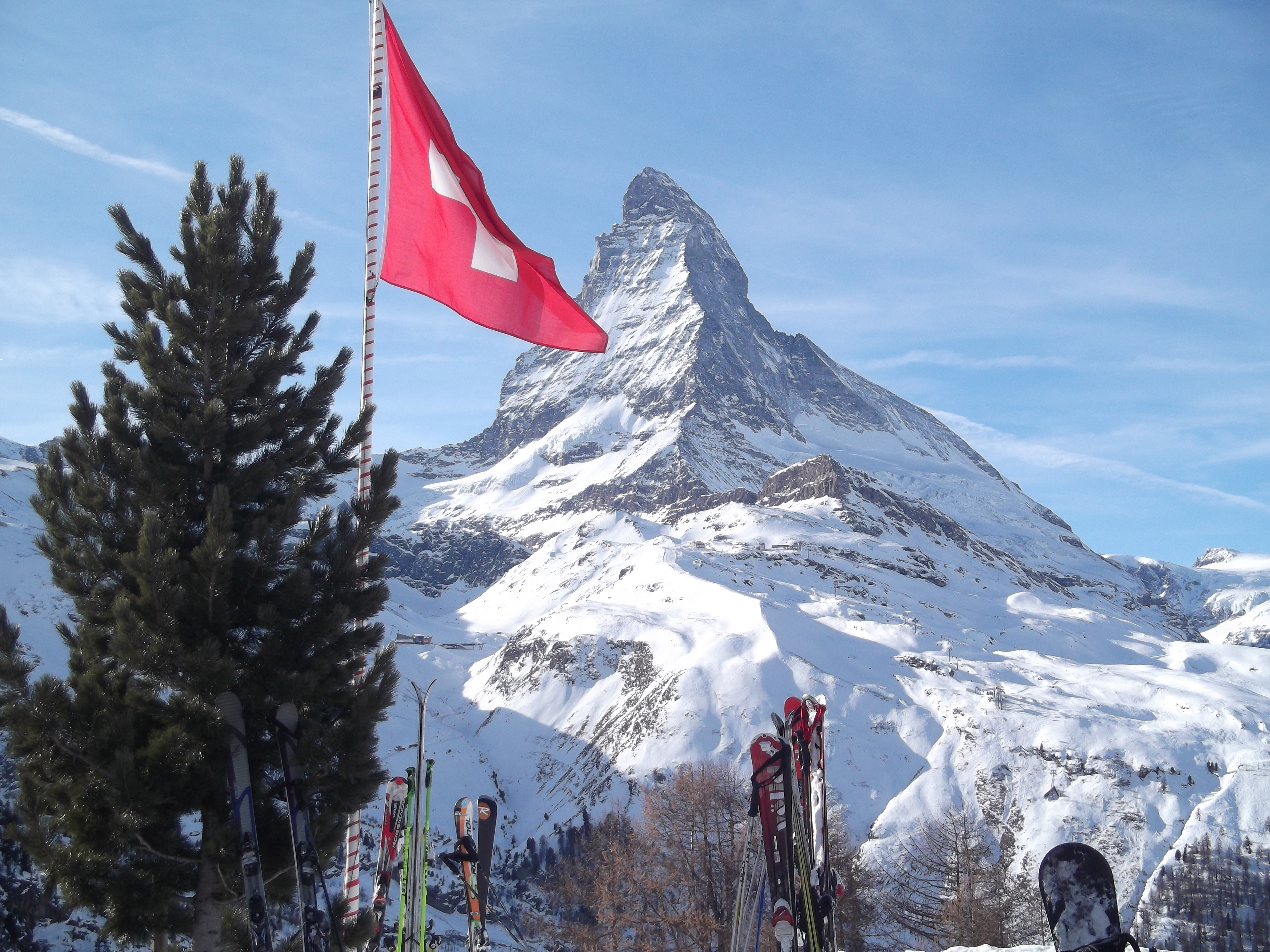 Matterhorn and Flag, Zermatt