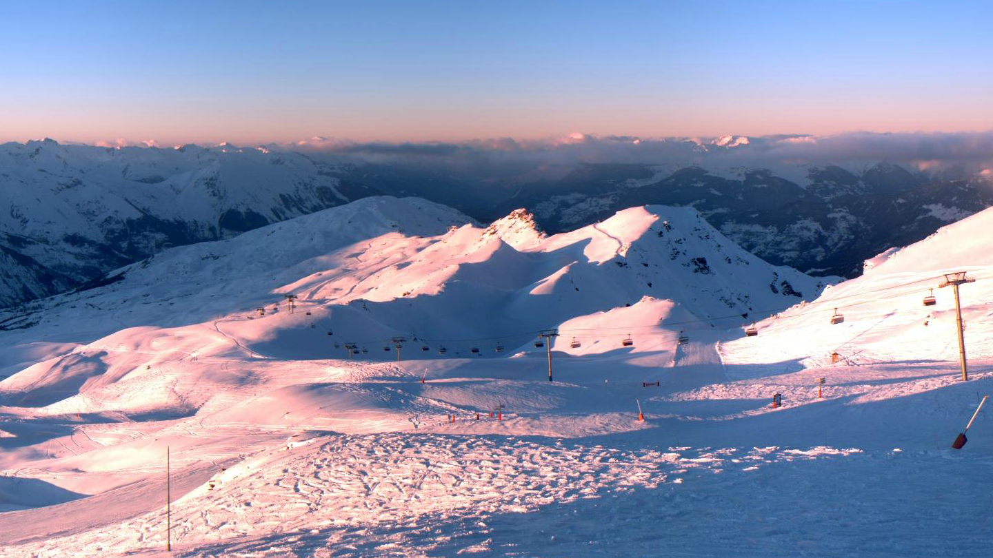 Sunset above St Martin de Belleville - www.thealpineclub.co.uk