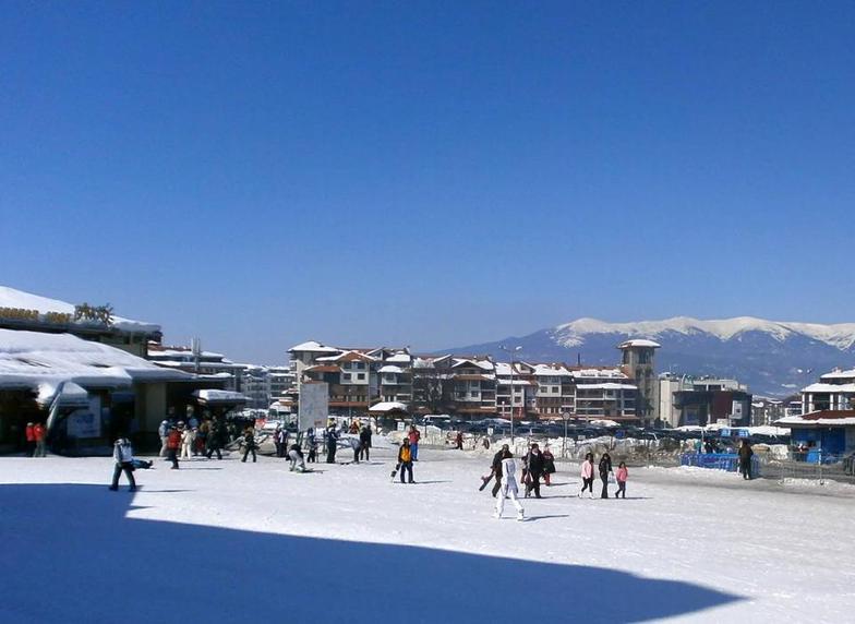 Gondola with Bansko Royal Towers in background
