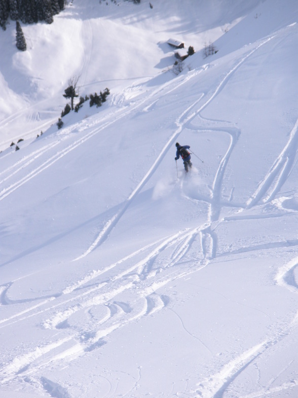 Sepp on the nortern face of Rhinerhorn, Davos