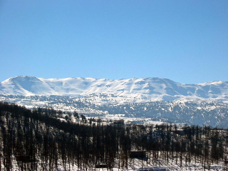 Mountains in Akkar, northern Lebanon, Mzaar Ski Resort