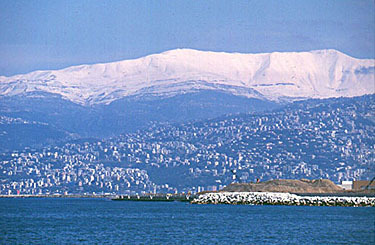 Mount sannine from beirut, Mzaar Ski Resort