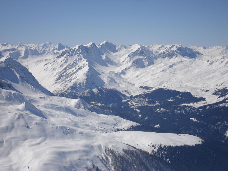 The view to Arosa from the Weissflugipfil above Davos