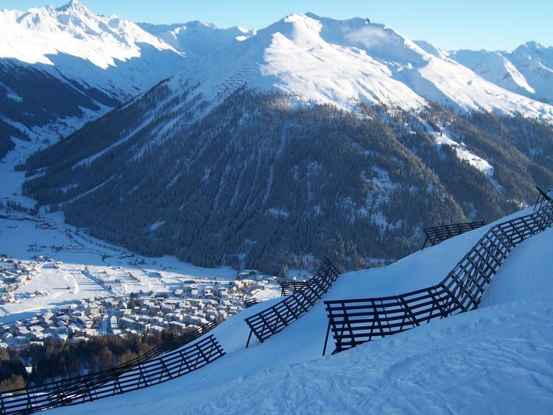 Davos seen from the avalanche barriers on Parsenn