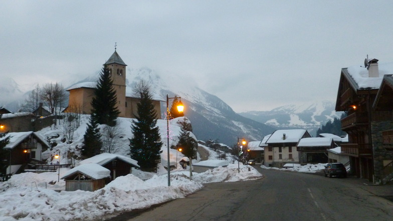 Champagny church in the evening.