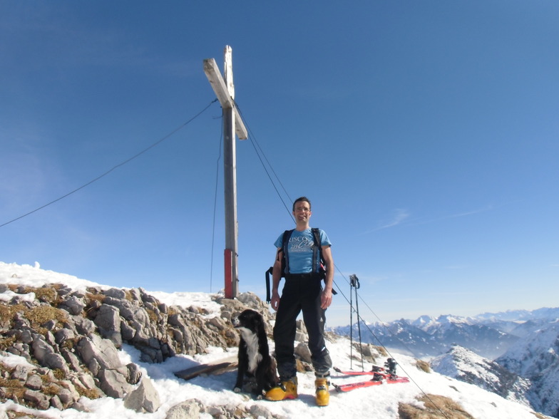 At the Top of the Brentenjoch with my dog, Pfronten/Breitenberg