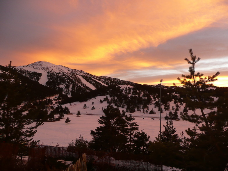 Coucher de soleil sur le Grand Pré, Gréolières Les Neiges