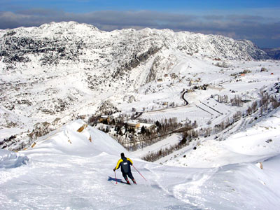 View from top lift in Laklouk resort, Lebanon, Mzaar Ski Resort