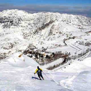 View from top lift in Laklouk resort, Lebanon, Mzaar Ski Resort