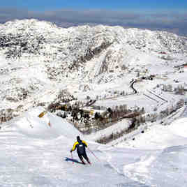 View from top lift in Laklouk resort, Lebanon, Mzaar Ski Resort