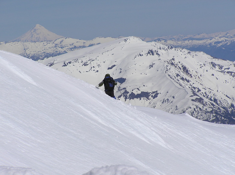 Crater looking south to Volcan Lanin, Corralco