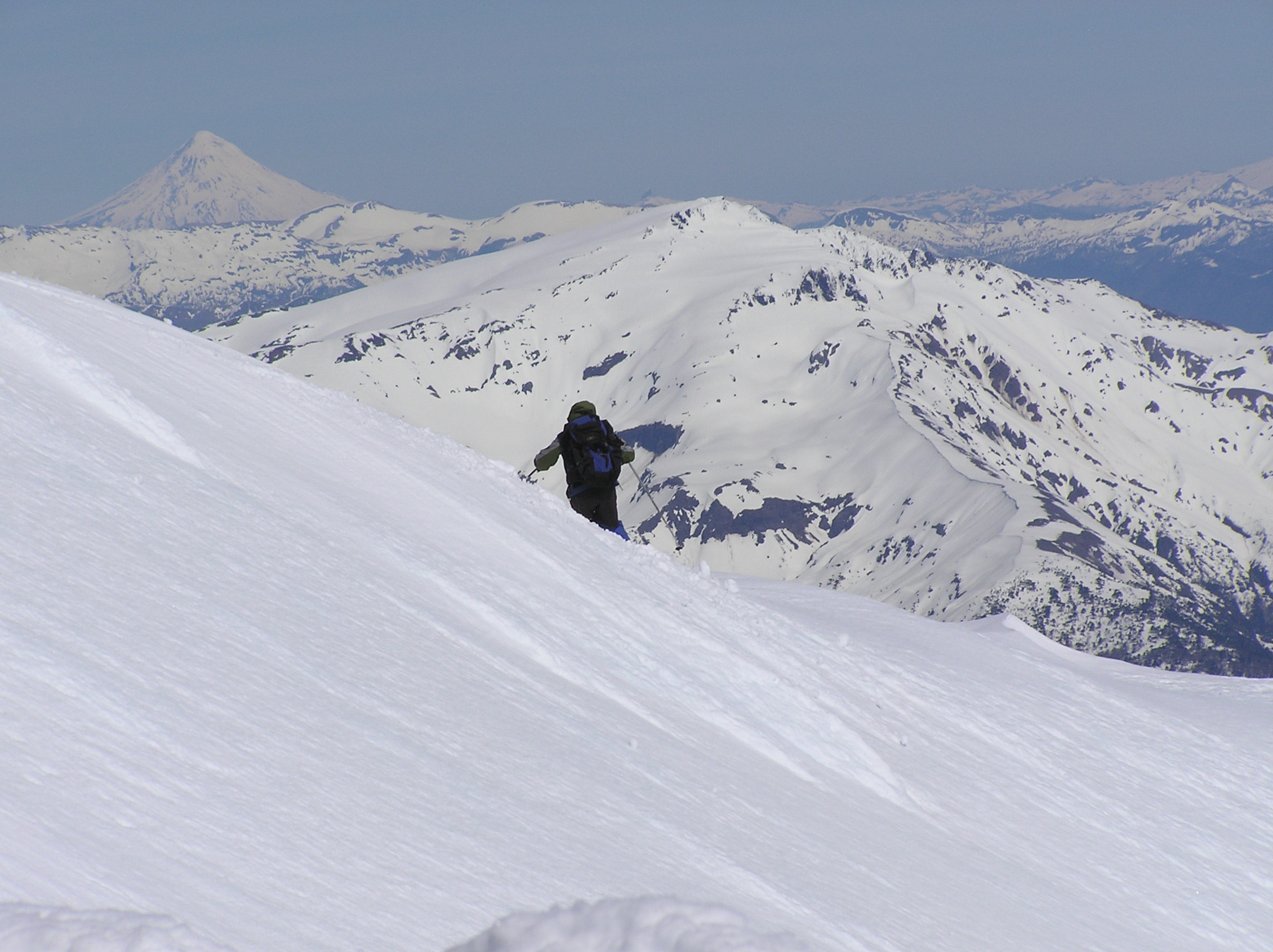 Crater looking south to Volcan Lanin, Corralco