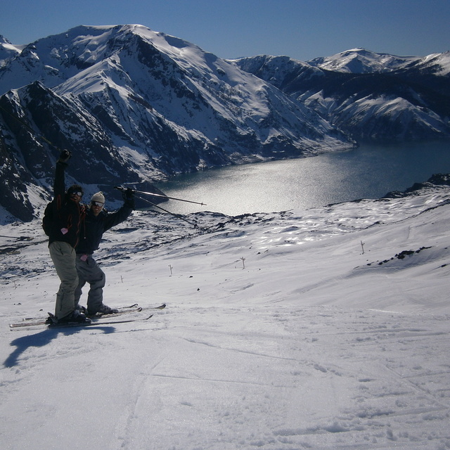 Skiando con mi hermana y mi amigo Felipe Daroch, Antuco