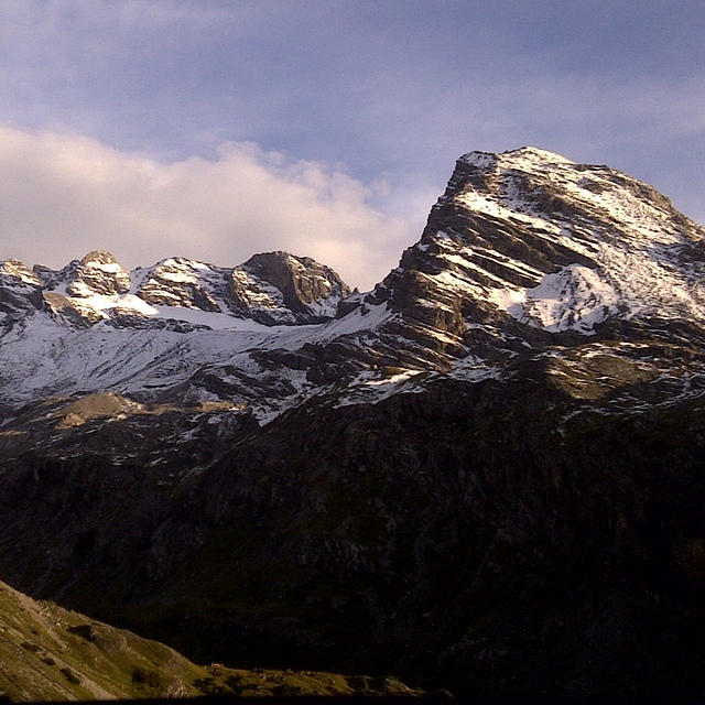 Starting winter on Alps, Passo Dello Stelvio Stilfserjoch