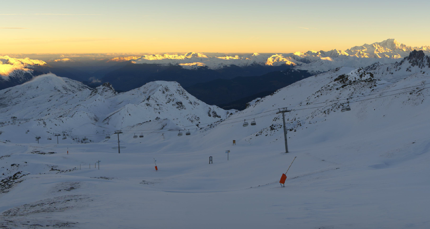 The piste above St Martin de Belleville