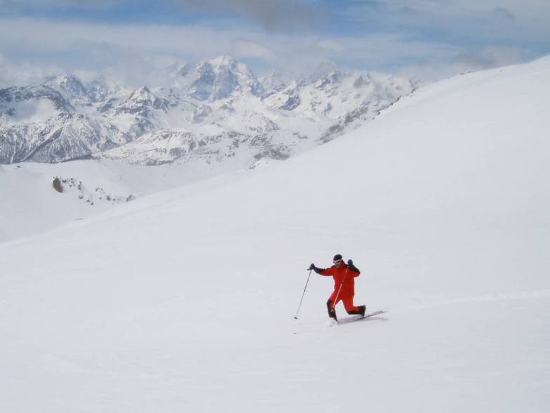 Telemark on skiruns of Montgenevre (Via Lattea), Montgenèvre (Vialattea)