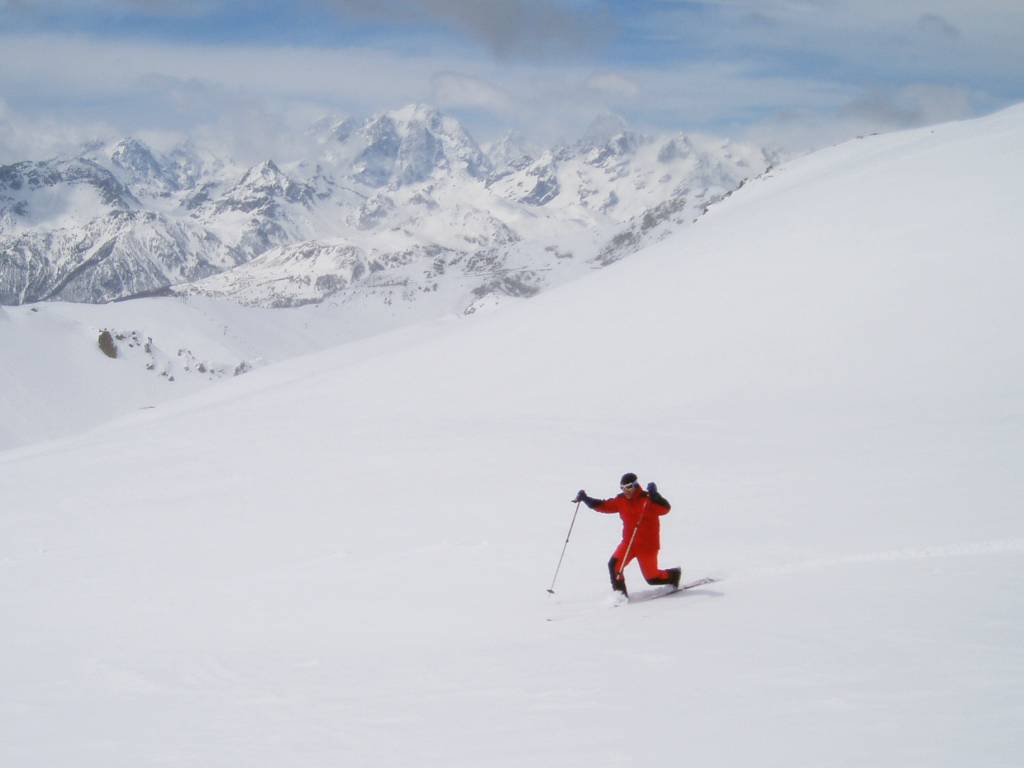 Telemark on skiruns of Montgenevre (Via Lattea), Montgenèvre (Vialattea)