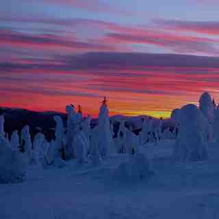 Sunset top of Azu Bowl, Powder King