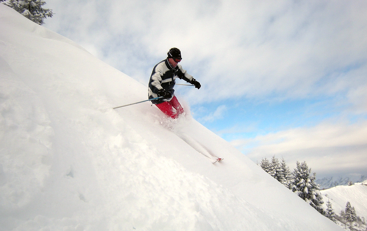 Jamie in some of the best powder of the season so far, Saint Gervais