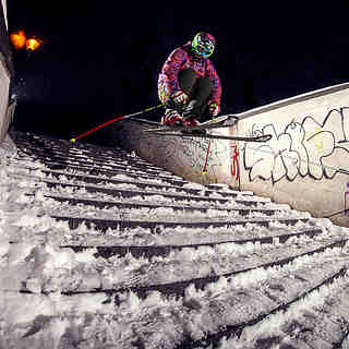 Radim Palan skiing Petrin, Praha - Petřín