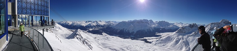 panaroma of st moritz from piz nair cable car