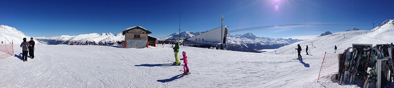 panaroma of st moritz from piz nair cable car down