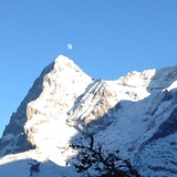 eiger and moon at noon, Mürren