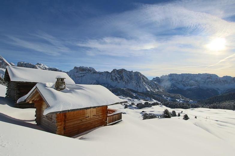 Snowy Mountains in Val Gardena, Selva Val Gardena