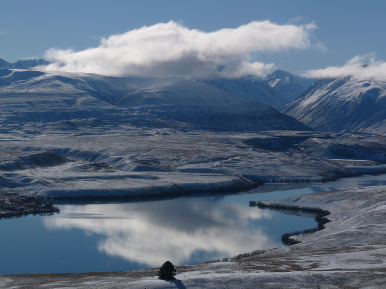 Southern Alps from Mount John, Roundhill