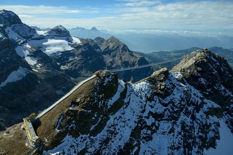 Peak Walk from the chopper, Gstaad Glacier 3000