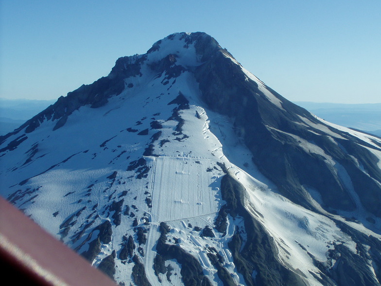Palmer Glacier, Mount Hood from air, Timberline