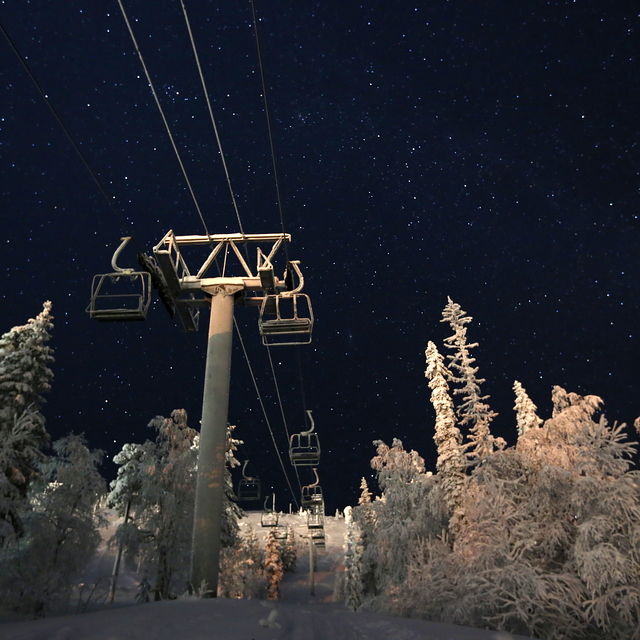 Pyha at Night, Pyhä Ski Resort