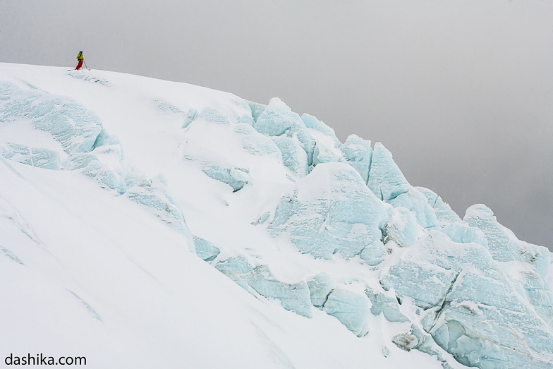 Checking out the glacier, Mt Elbrus