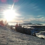 Sonnenschein Schnee und Hochnebel, Todtnauberg
