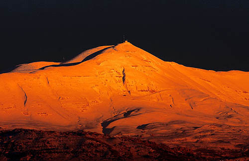 Mount Sannine, Lebanon at night, Mzaar Ski Resort