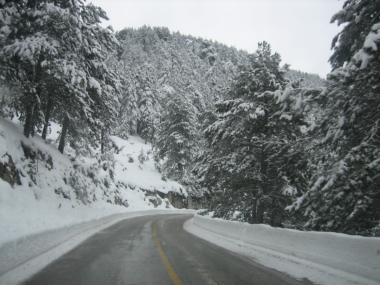Road to ski center of Falakro 15 march 2015, Falakro Ski Resort