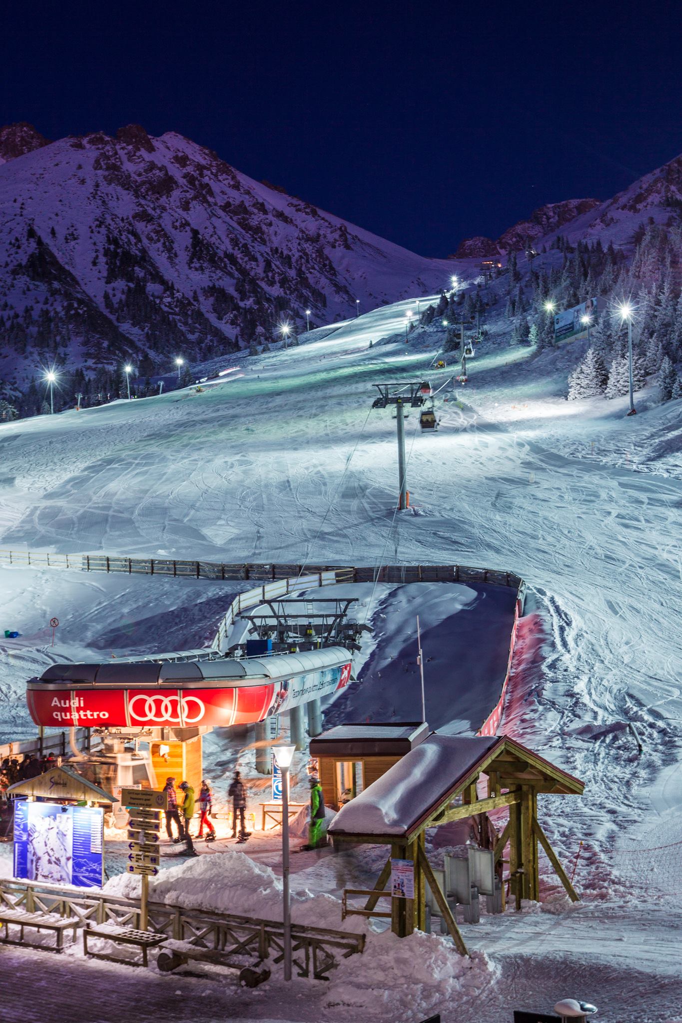 Nigth ski in Shymbulak Kazakhstan ski resort