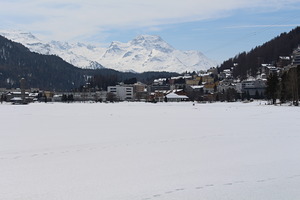 The captivating view of Saint Moritz lake, Swiss Valley photo