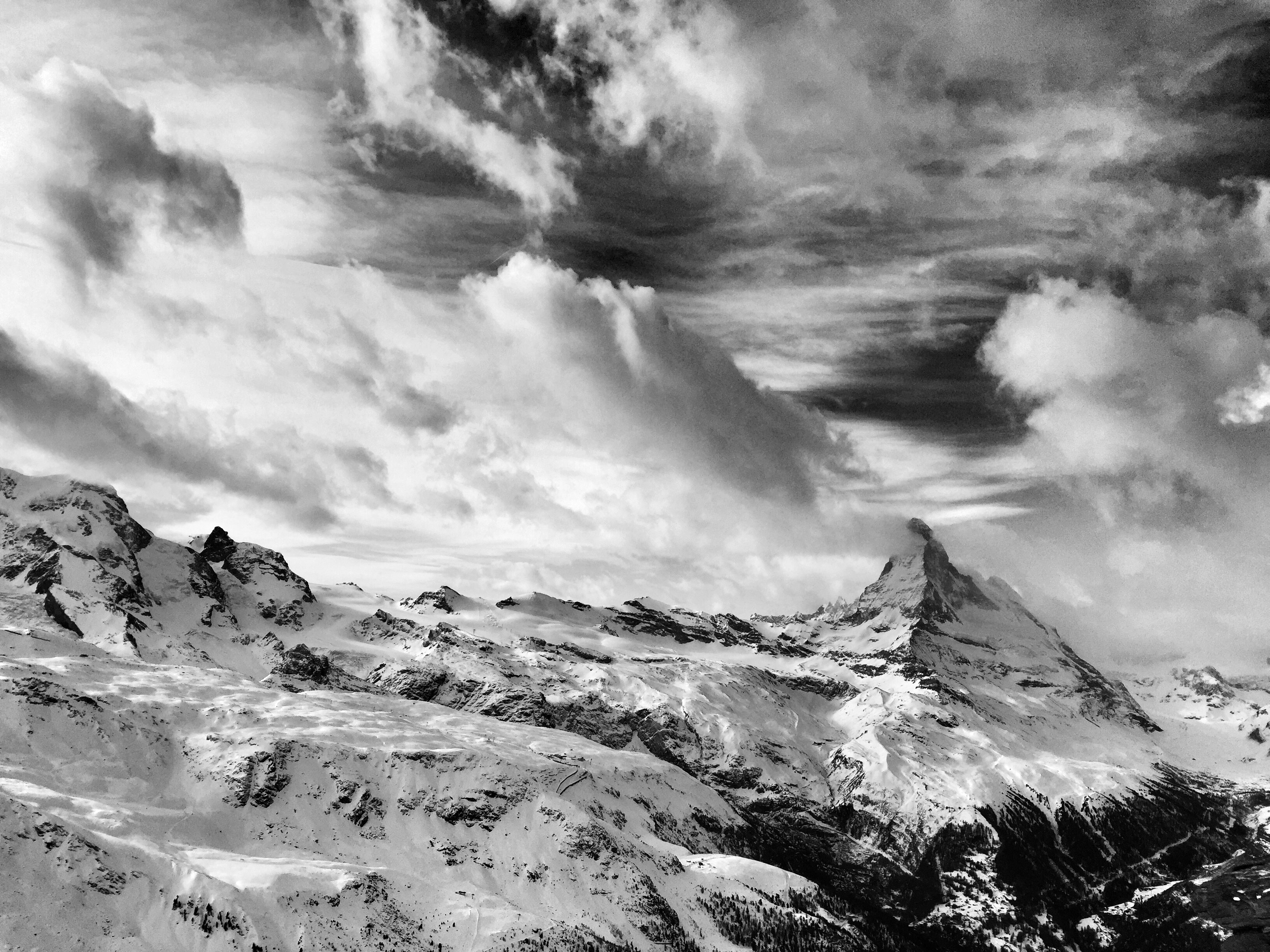 Matterhorn and clouds, Zermatt