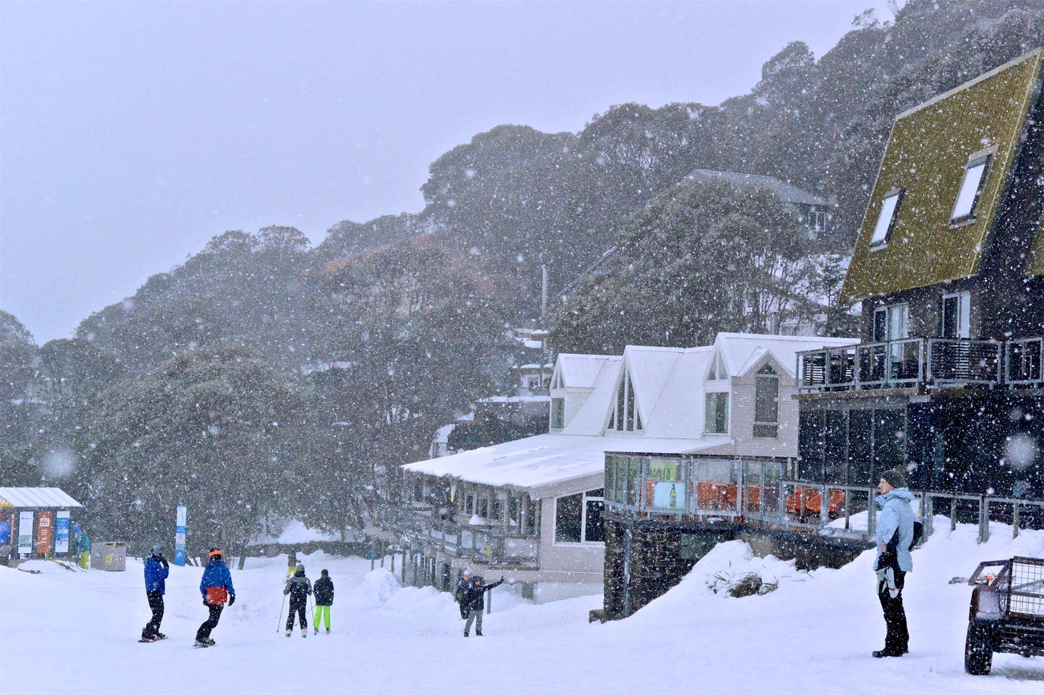 It's snowing in Falls Creek