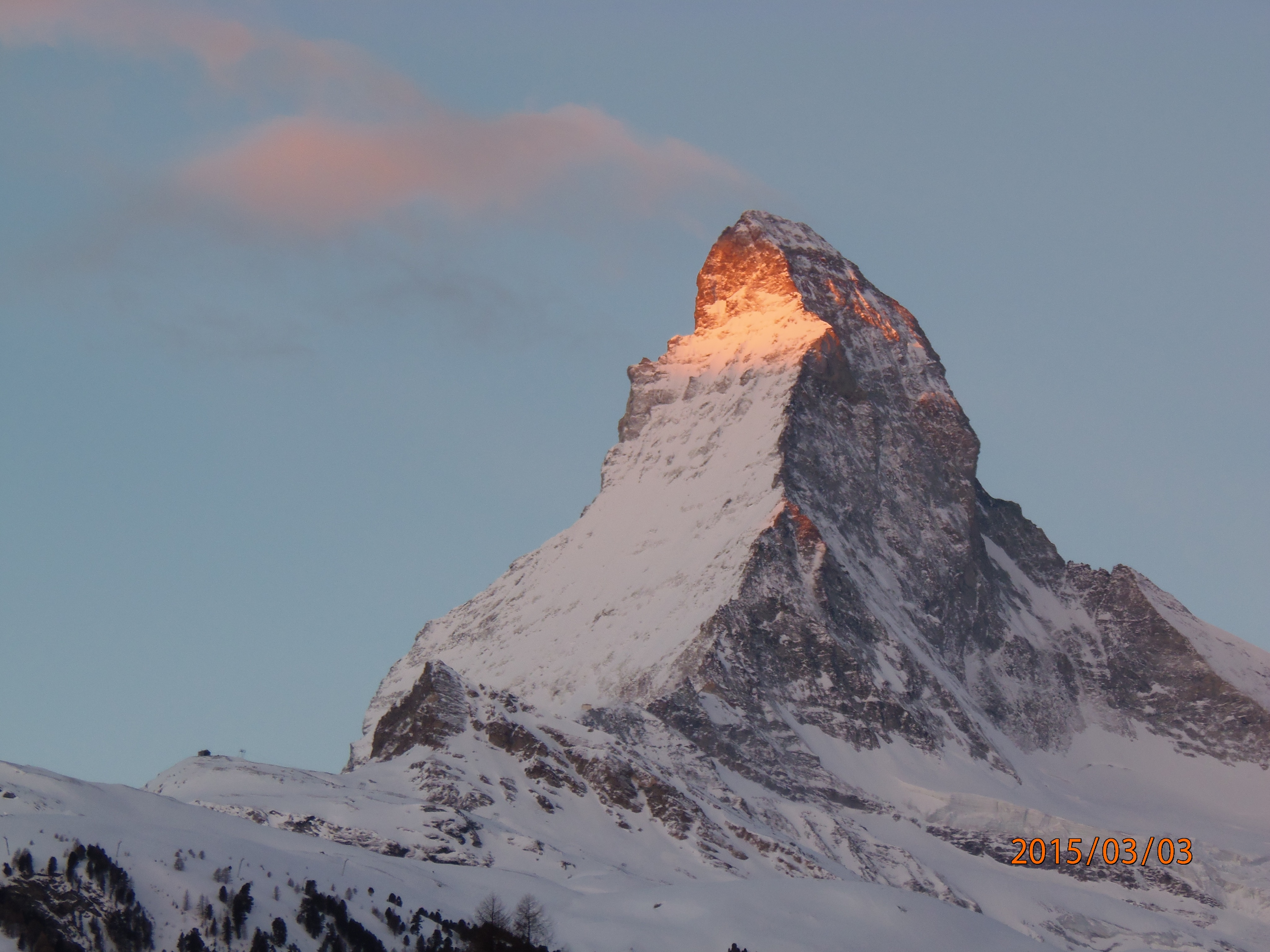 Matterhorn on fire, Zermatt